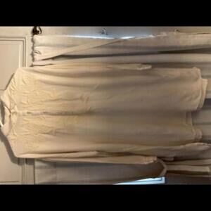 Soft Surroundings Linen Blend Embroidered Natural Tunic Large